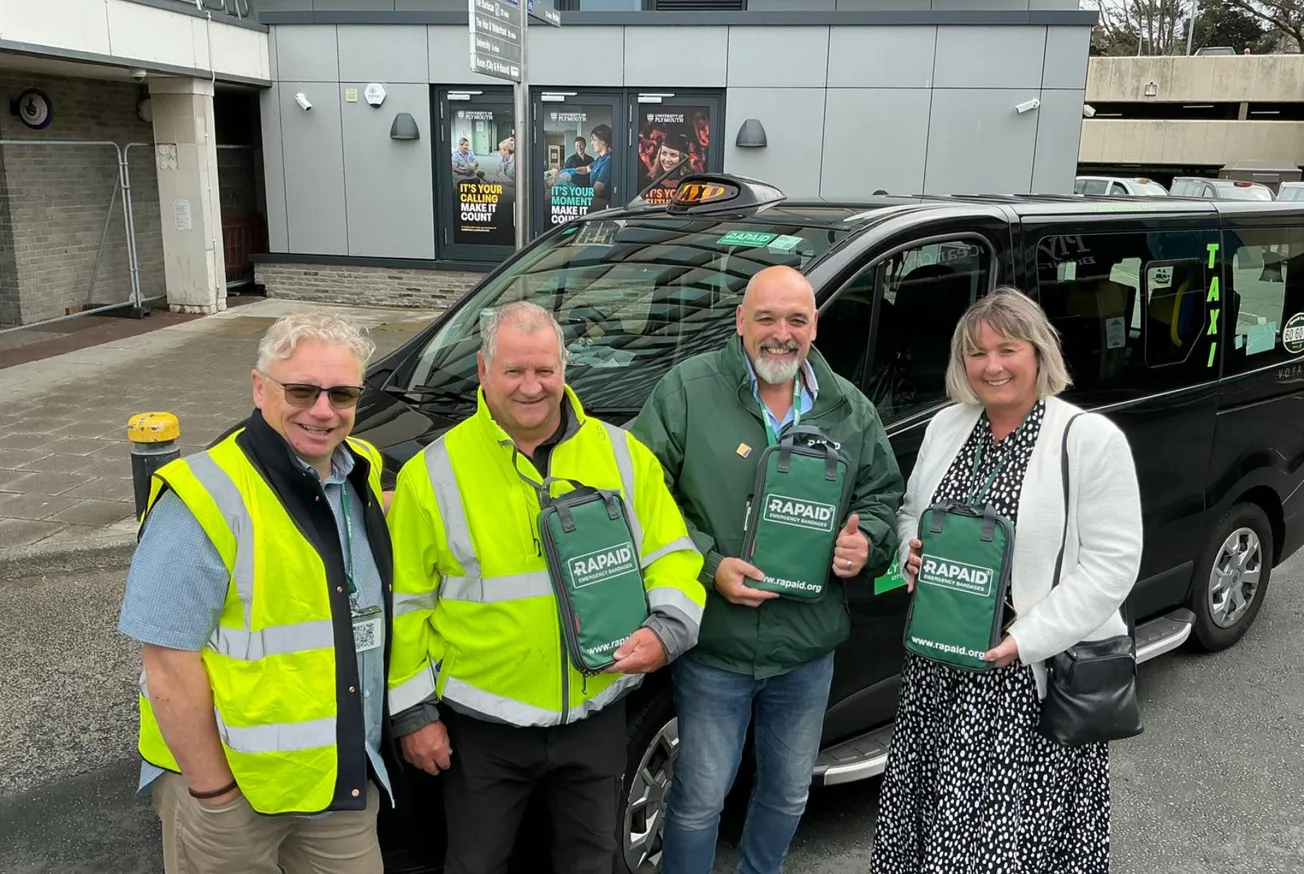 Plymouth taxis now carry emergency bleed kits to save lives after stabbings and crashes