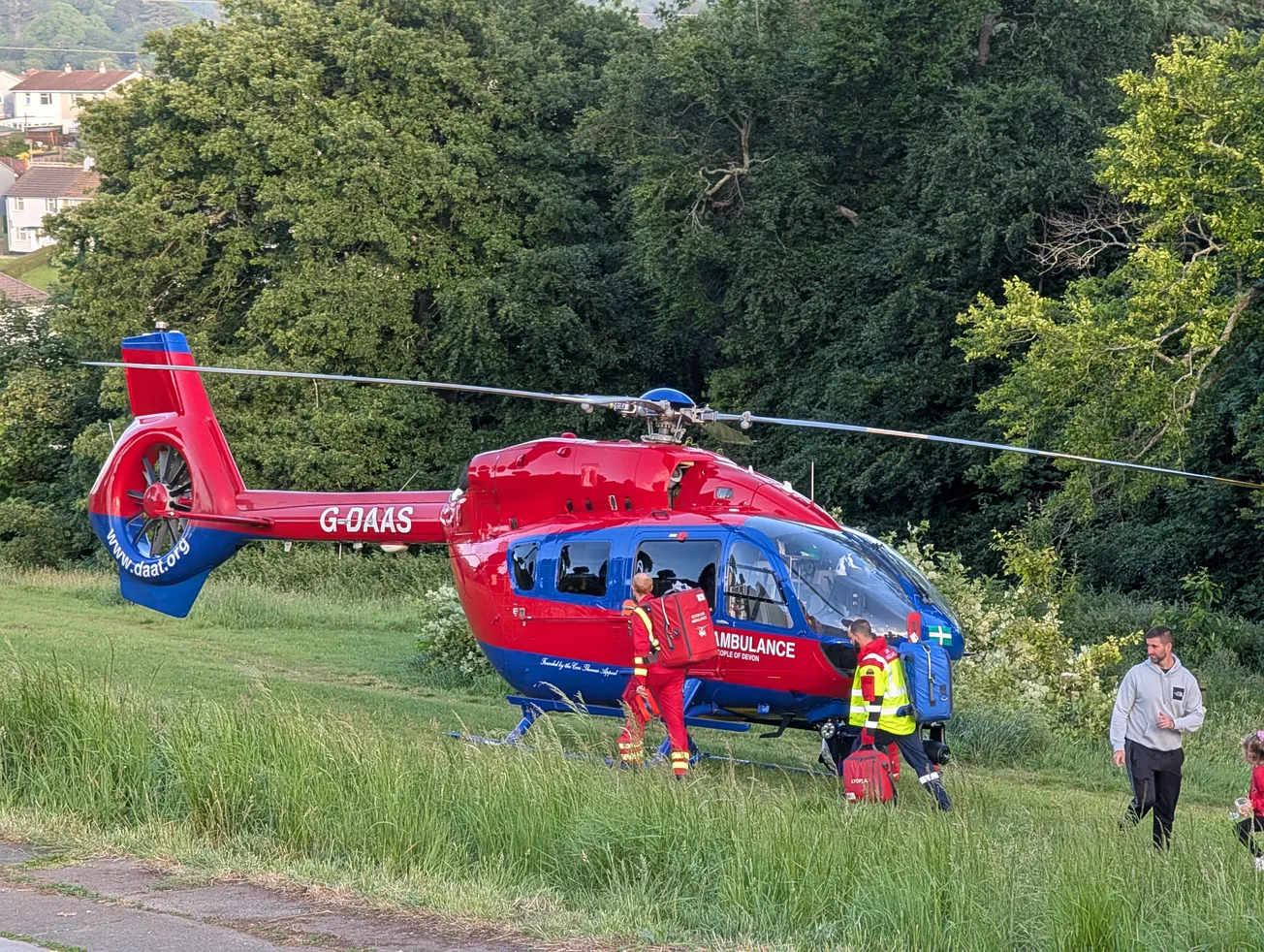Air Ambulance lands in Plymouth field after concern for welfare incident