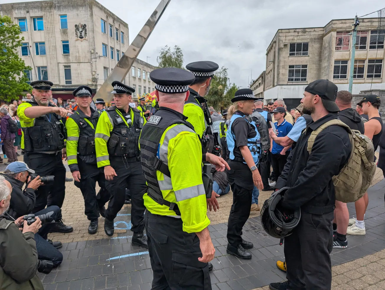 Rival protests in standoff at Plymouth City Council HQ over St George’s flags
