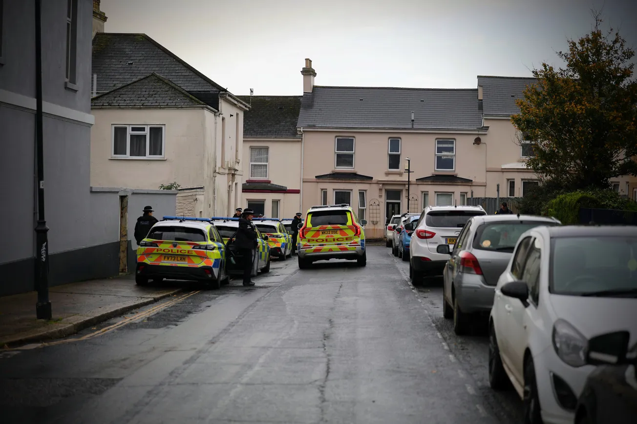 Horror on Plymouth street as man stabbed in the chest and sword seized