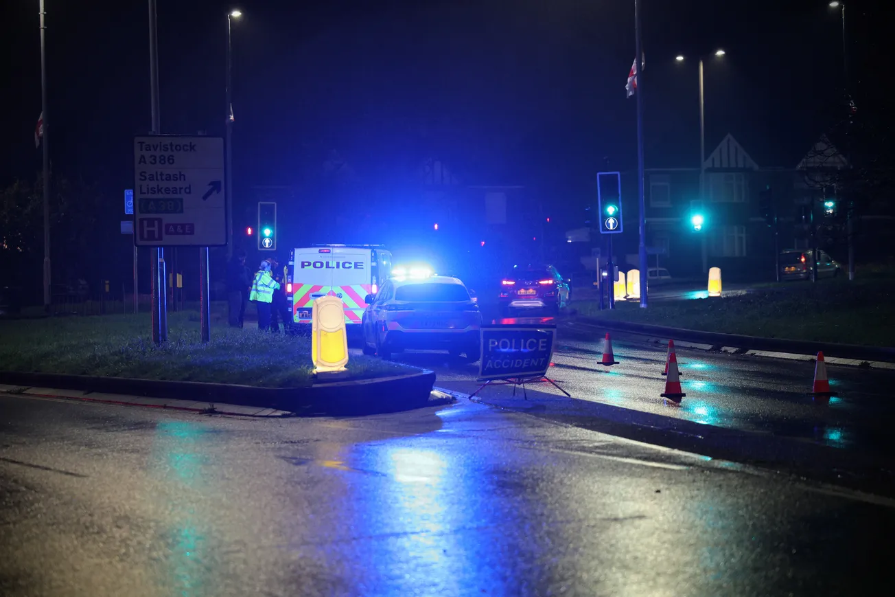 Crash blocks busy Plymouth road as surface water causes dangerous conditions