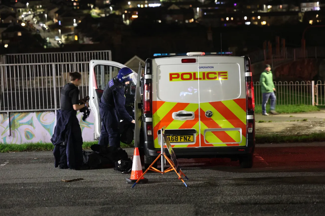 Armed police swarm Plymouth street in tense three hour knife standoff