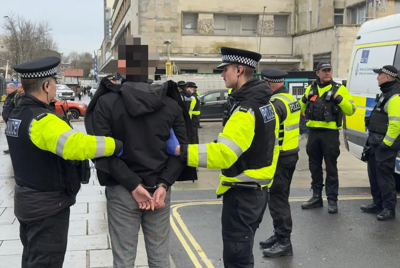 Hundreds attending flag march and counter protest