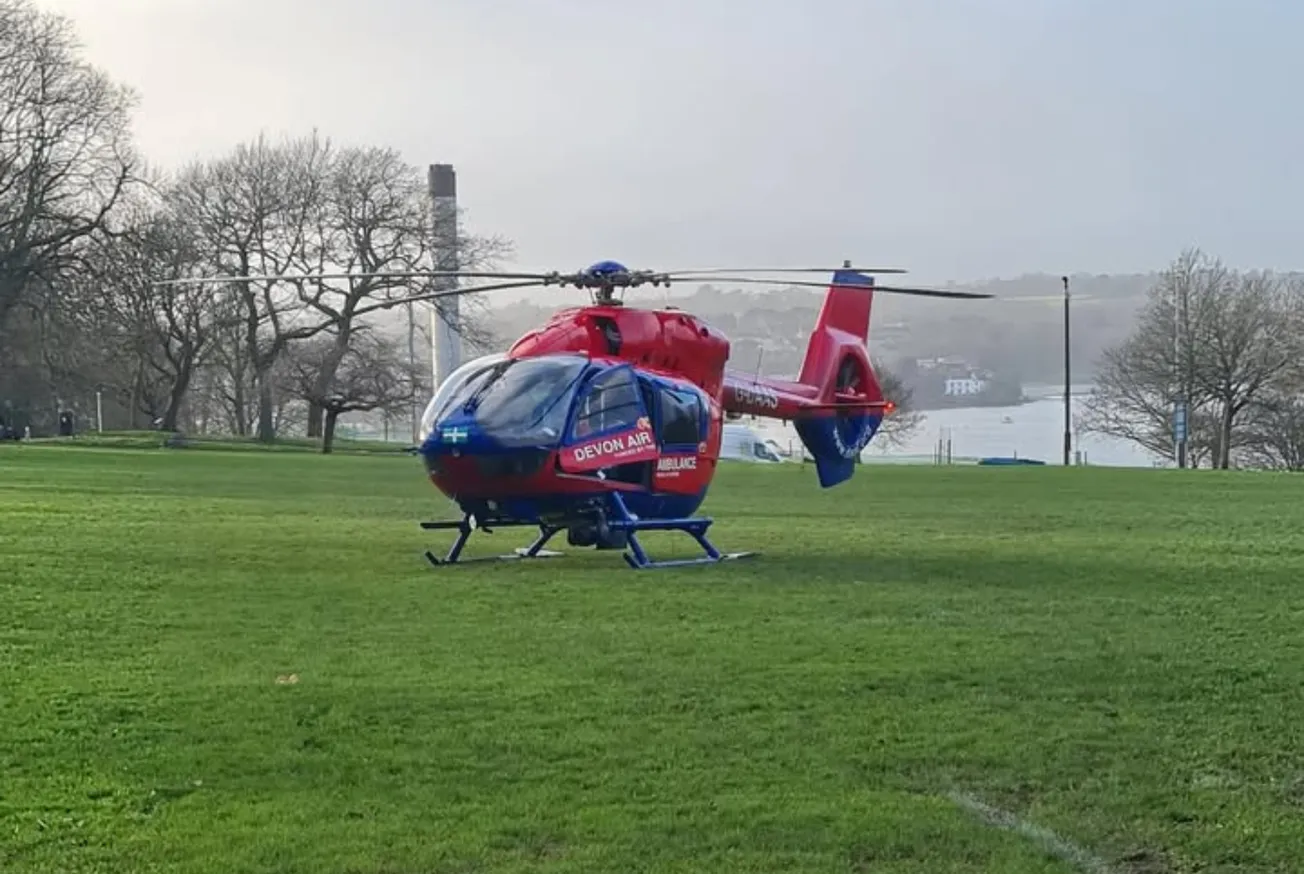 Air Ambulance lands in Devonport Park amid serious medical emergency