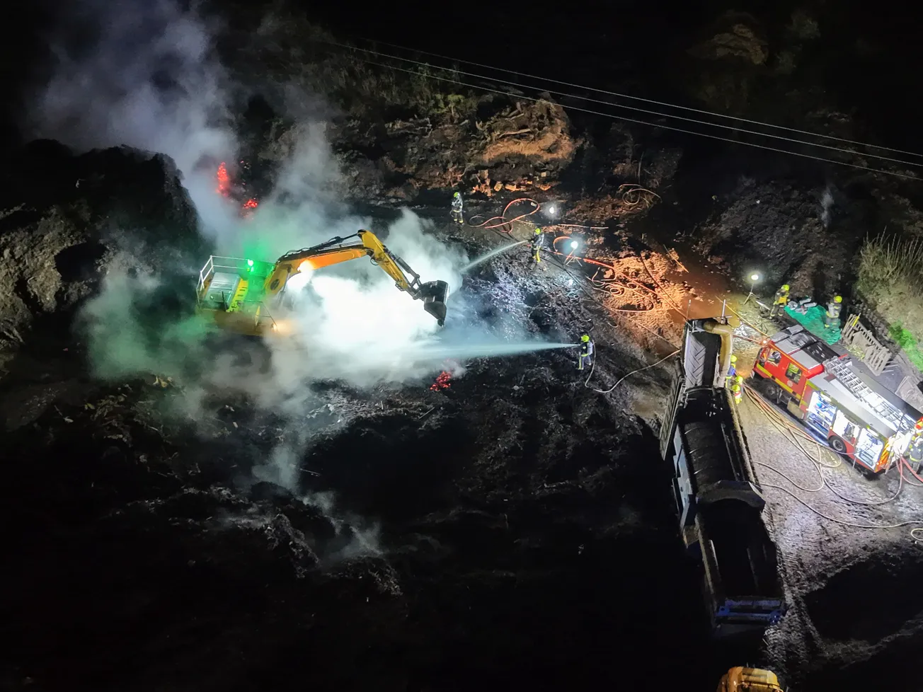 Plymouth firefighters tackle huge compost fire at facility