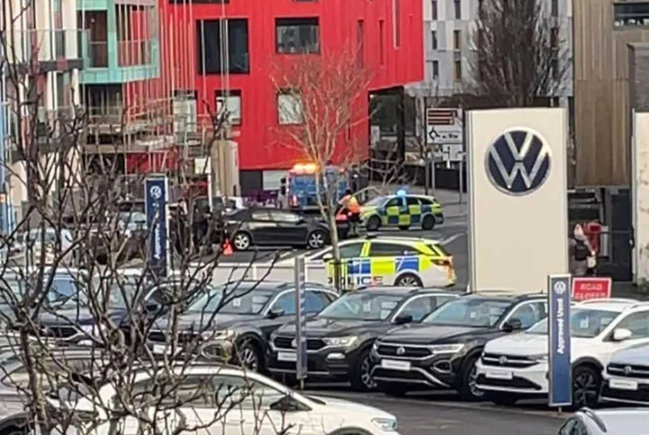 Four vehicle crash closes busy Plymouth road